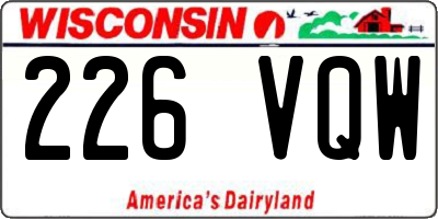 WI license plate 226VQW