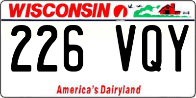 WI license plate 226VQY