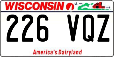WI license plate 226VQZ
