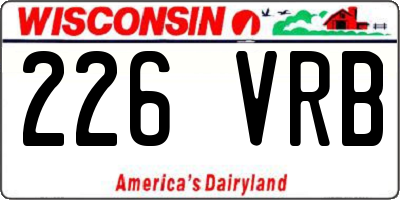 WI license plate 226VRB