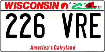 WI license plate 226VRE