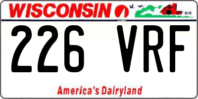 WI license plate 226VRF