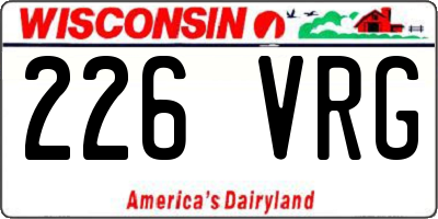 WI license plate 226VRG