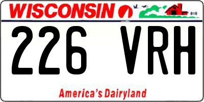 WI license plate 226VRH
