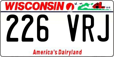 WI license plate 226VRJ