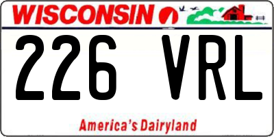 WI license plate 226VRL