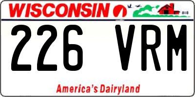 WI license plate 226VRM