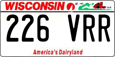 WI license plate 226VRR