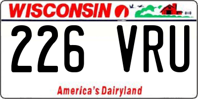 WI license plate 226VRU