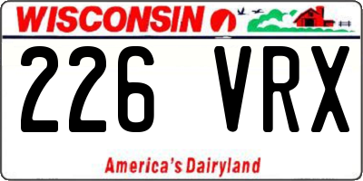 WI license plate 226VRX