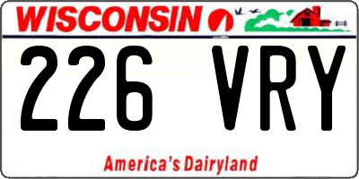 WI license plate 226VRY
