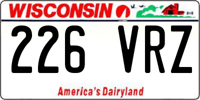 WI license plate 226VRZ