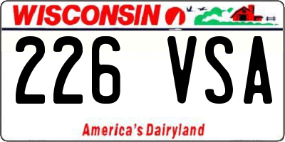 WI license plate 226VSA