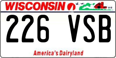 WI license plate 226VSB