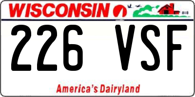 WI license plate 226VSF