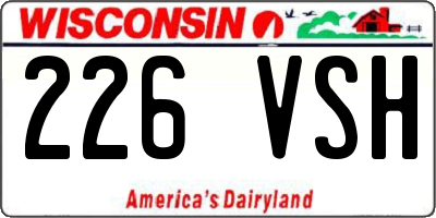 WI license plate 226VSH