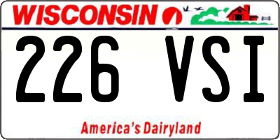 WI license plate 226VSI