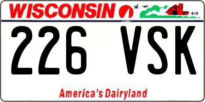 WI license plate 226VSK