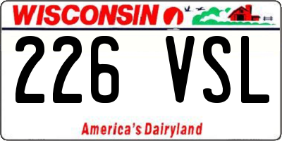 WI license plate 226VSL