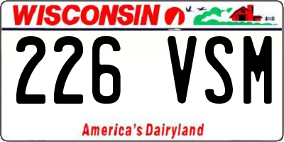 WI license plate 226VSM