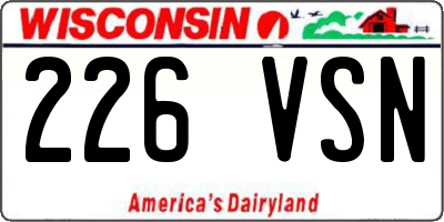 WI license plate 226VSN
