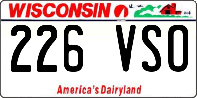 WI license plate 226VSO