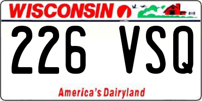 WI license plate 226VSQ