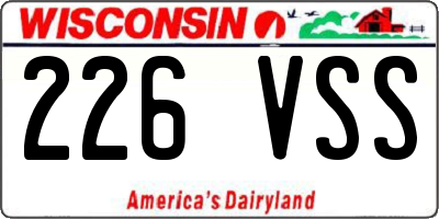 WI license plate 226VSS