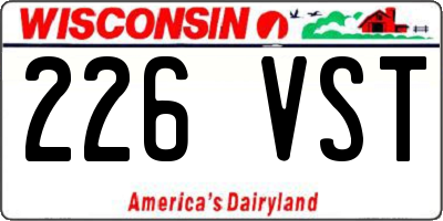 WI license plate 226VST
