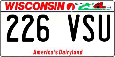 WI license plate 226VSU