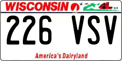 WI license plate 226VSV