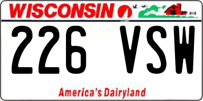 WI license plate 226VSW