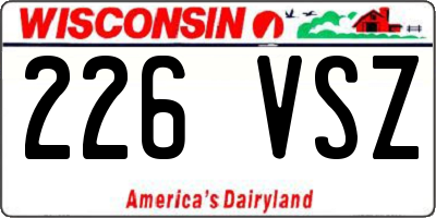 WI license plate 226VSZ