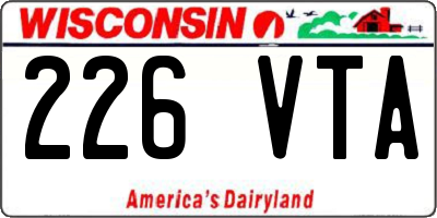 WI license plate 226VTA