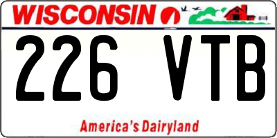 WI license plate 226VTB