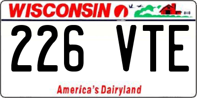 WI license plate 226VTE