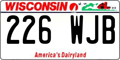 WI license plate 226WJB