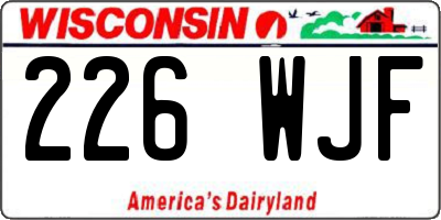 WI license plate 226WJF