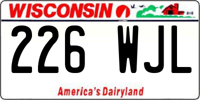 WI license plate 226WJL