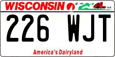 WI license plate 226WJT