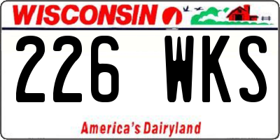 WI license plate 226WKS