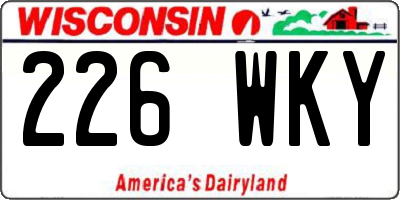 WI license plate 226WKY