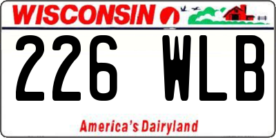 WI license plate 226WLB