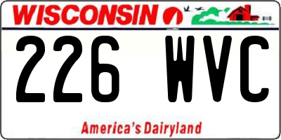 WI license plate 226WVC