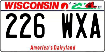 WI license plate 226WXA