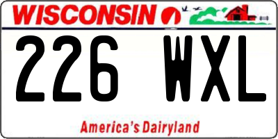 WI license plate 226WXL