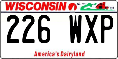 WI license plate 226WXP