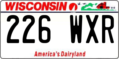 WI license plate 226WXR