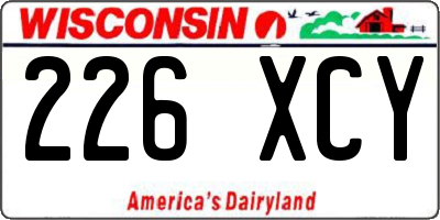WI license plate 226XCY