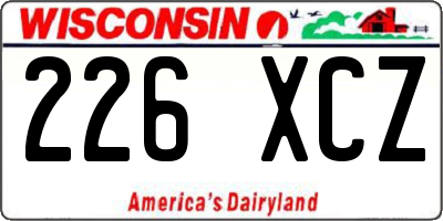 WI license plate 226XCZ